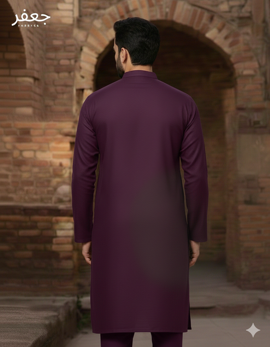 (Unstitched) Premium Purple Wash & Wear Boski – Effortless Comfort & Style