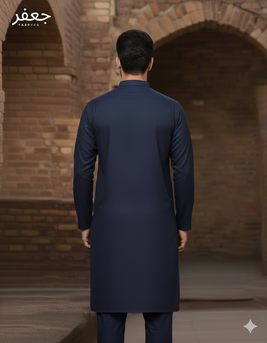 (Unstitched) Premium Royal Blue Wash & Wear Boski – Effortless Comfort & Style